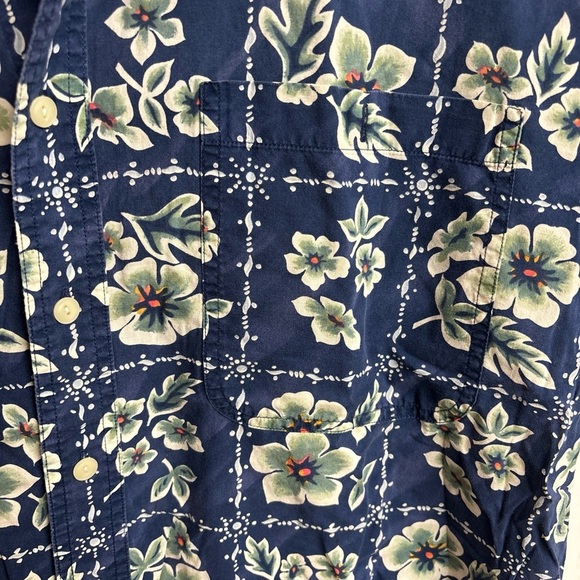 Chaps Ralph Lauren Blue Floral Aloha Shirt Size L - Picture 3 of 5